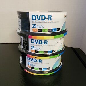 Polaroid DVD-R 4.7GB 120 Min 16x Recordable Discs - 3 Spindles of 25 = 75‎ Discs